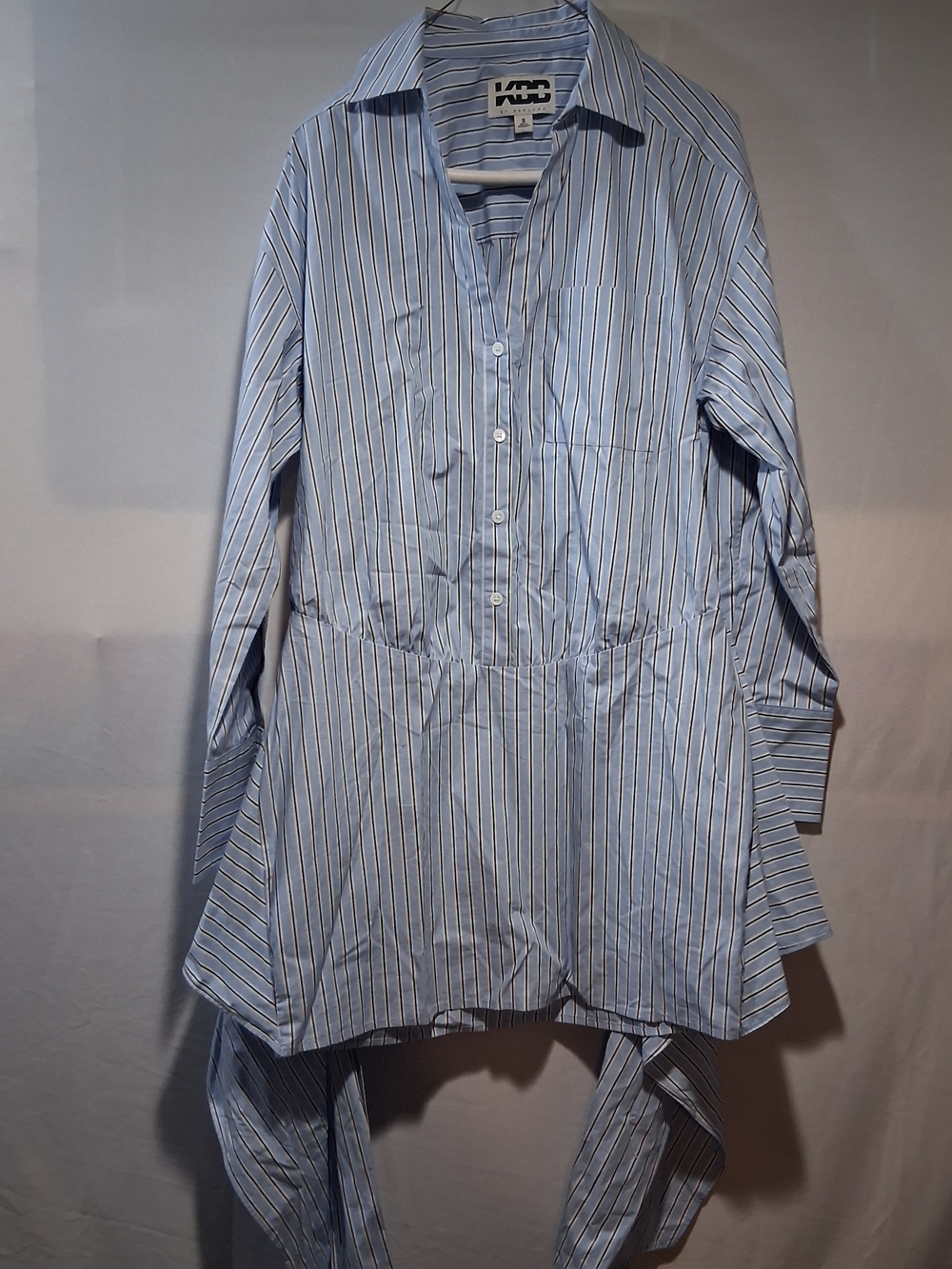 Kard Light Blue Striped Button-Down Shirt Dress